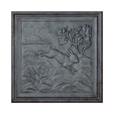 Immagine prodotto di Piastra per caminetto in ghisa, decorata con RABBITS CM. 50 × 50 H SP. 1 cm DS