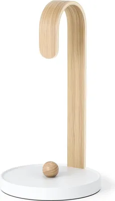 Image de Umbra Porte-rouleau de cuisine Bellwood, bois, acier, blanc, naturel, 1022358-668