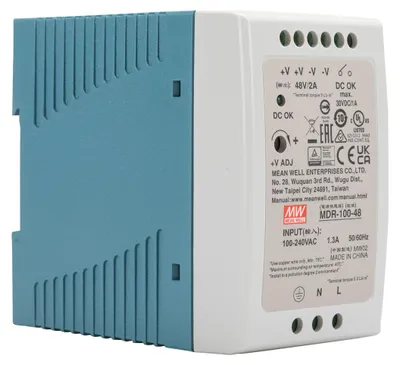 Produktbild von Mean Well MDR-100-48 Schaltnetzteil, Hutschiene, 96 W, 48 V, 2 A