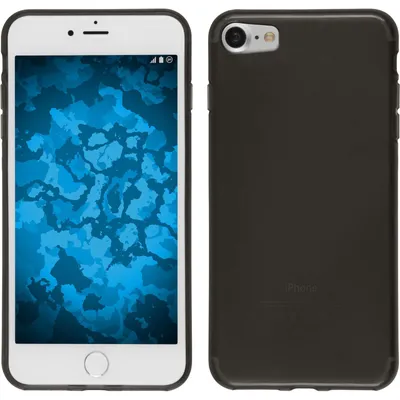 Produktbild von PhoneNatic Case kompatibel mit Apple iPhone 8 - schwarz Silikon Hülle transparent + 2 Schutzfolien