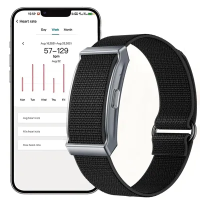 Zdjęcie produktu dla Bransoletka fitness bez wyświetlacza, z dwoma opaskami, inteligentna bransoletka, monitor aktywności, monitor snu, licznik kroków, długi czas pracy baterii, budzik, wibracje, kolor: czarny