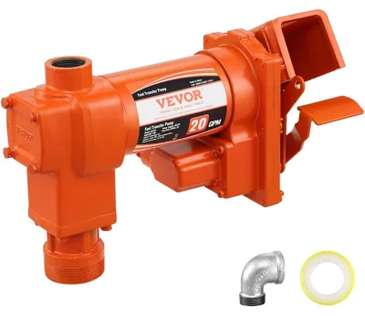 Produktbild von VEVOR Kraftstofftransferpumpe, 12V DC 57L/min (15 GPM) 149W (1/5 PS), Getriebe-Elektro-Dieseltransferpumpe mit automatischer Abschalt-Kraftstoffdüse, langer Einlass- und Auslassschlauch für Benzin, Diesel, Kerosin, Ethanolmischungen, 76 L/min-b, Nur Pumpe
