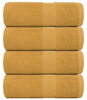 Image de vidaXL Serviettes pour invités FROGN, lot de 4, dorées, 30 x 50 cm, 360 g/m²