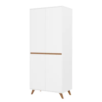 Obrázek produktu pro Úzká šatní skříň 80 cm MOREL - bílá / dub kraft zlatý