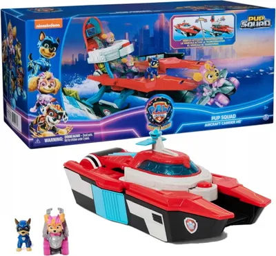 Produktbild von PAW Patrol : Der Mighty Kinofilm, Pup Squad Mini Marine Hauptquartier Spielset mit Skye Spielzeugauto und Chase Spielfigur, Spielzeug geeignet für Kinder ab 3 Jahren, Luftschiff, 3 Jahr(e), Kunststoff, Mehrfarbig
