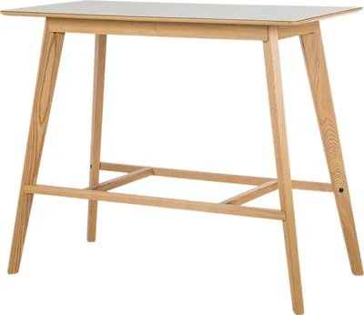 Produktbild von home24 Bartisch - Hpl / Esche Massiv - Weiß / Esche