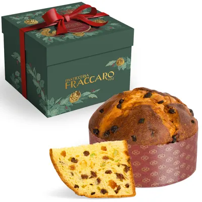 Produktbild von Klassischer handwerklicher Panettone 1 kg – Panettone mit kandierten Früchten und Rosinen, Pasticceria Fraccaro 1932, nur mit Mutterhefe