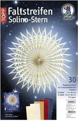 Produktbild von Faltstreifen Solinostern 110g/qm 50x300mm / 125x600mm 30 Streifen farbig sortiert