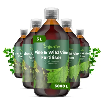 Produktbild von Flüssigdünger Für Weinreben 5x1L – 2-1-8 NPK – Flüssig-Pflanzendünger Für Weinreben – Organifer