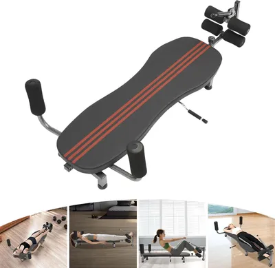 Image de Appareil d'extension dorsale - Banc de traction vertébrale - Réglable de 145 à 185 cm - Capacité de charge : 150 kg - Pour une taille de 1,45 à 1,85 m - Structure en acier, dossier enPolyuréthane- Noir et rouge