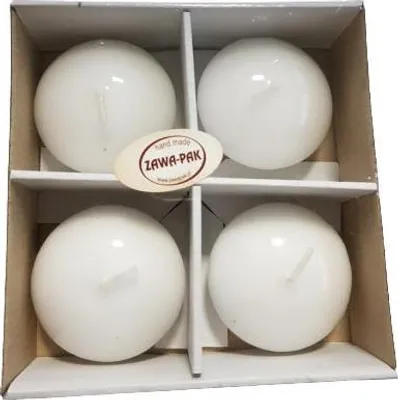Zdjęcie produktu dla świeca pływająca 4szt. BIAŁA lakier bezbarwny 70/40mm