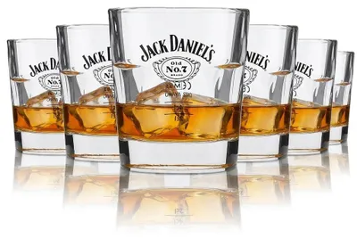Produktbild von 6x Jack Daniels Whiskey Glas 0,2l Tumbler Gläser Old No. 7 Longdrink Gastro Bar, KI-generiertes Bild