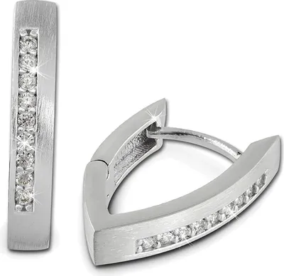 Produktbild von SilberDream Creolen für Damen 925 Silber weiß Zirkonia Ohrringe SDO379W