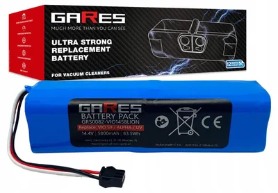 Zdjęcie produktu dla Gares Akumulator do COBBO PRO 27 / PRO 27+/ PRO 27 UV 14,4V | 14,4V 5,8 Ah Li-Ion | Mocna Bateria do Robot Sprzątający | Wydajny Zamiennik Gares®