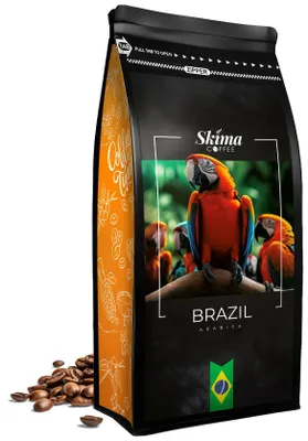 Produktbild von Kaffeebohnen 500 g BRASILIEN 100 % Arabica frisch geröstet für Vollautomaten + Tassenuntersetzer