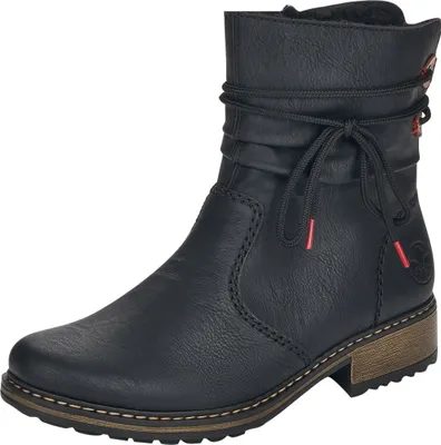 Produktbild von Rieker Damen Stiefelette Zierband hübsche farbige Details Warmfutter Z68M1, Größe:41 EU, Farbe:Schwarz