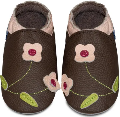 Obrázek produktu pro Dětské botky YIHAKIDS pro dívky i chlapce, tmavě hnědé, s květinovým vzorem, velikost 18-24 měsíců