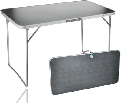 Produktbild von Gartentisch 120x60x70.5 cm, klappbar, wetterbeständig, grau, Aluminium, für Garten