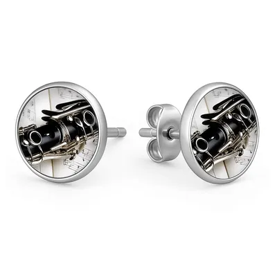 Produktbild von Ohrringe Ohrstecker 316L Chirurgenstahl mit Klarinette