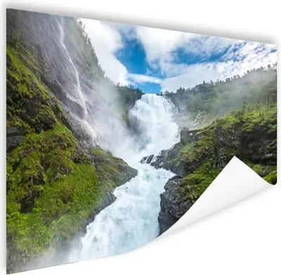 Produktbild von MuchoWow® Poster Wasserfall Kjosfossen Foto 120x80 cm - Bilder