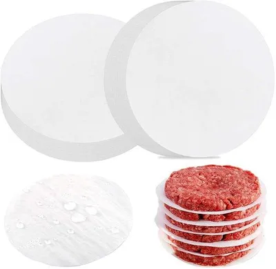 Produktbild von Rundes Grillpapier 13cm weiß Antihaftbeschichtung für Burger