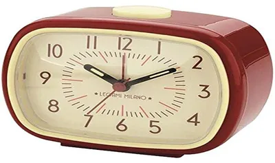 Vintage Wecker mit Alarm, rot, rund, analog, 1 Stück