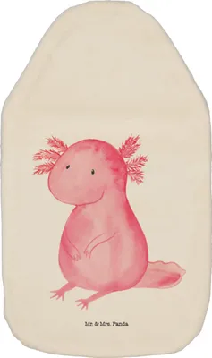 Produktbild von Mr. & Mrs. Panda Wärmflasche Axolotl Niedlich - Weiß - Geschenk, Fröhlich, Wärmflaschen, Freundin, naturkautschuk, Lebensstil, Weisheit, Wärmekissen, Wärmeflasche, Liebe