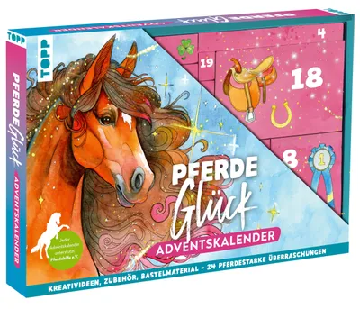Produktbild von Pferdeglück - Der kreative Adventskalender. 24 Überraschungen für Pferde-Fans