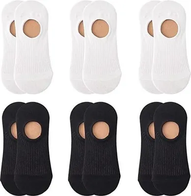 Produktbild von Silikon-Antirutschsocken in Unifarben, kurze Sommersocken aus Baumwolle, für Damen und Herren (6 Paar, Größen 37-42)