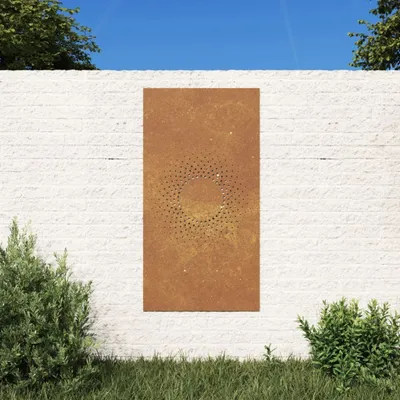 Produktbild von vidaXL Garten-Wanddeko 105x55 cm Cortenstahl Sonne-Design