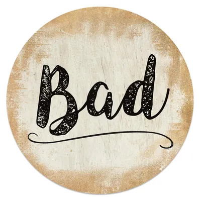 Rundes Bad-Schild aus Aluminium, 15,5 cm, selbstklebend, gold-schwarz