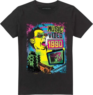 Produktbild von MTV - "Neon Rocker" T-Shirt für Herren/Damen Uni TV28389 (M) (Schwarz)