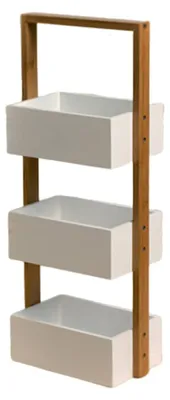 Image de CALICOSY - Etagère droite bambou 3 bacs de rangement