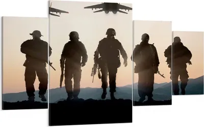Produktbild von Bild auf Leinwand - Leinwandbild - Armee Militaria - 160x90cm - Wand Bild - Wanddeko - Wandbilder - Leinwanddruck - Bilder - Kunstdruck - Wanddekoration - Leinwand bilder - Wandkunst - DL160x90-3436
