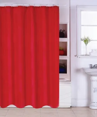 Produktbild von MSV Premium Anti-Schimmel Textil Duschvorhang - Anti-Bakteriell, waschbar, 100% wasserdicht - Polyester, „Rot“ 180x200cm