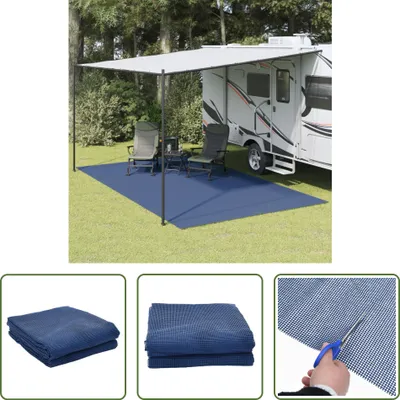 Image de Tapis de camping The Living Store, bleu, 5 x 3 m