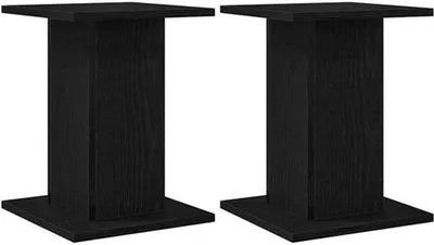 Productafbeelding van Stevige Houten Luidsprekerstandaards Zwart Eiken 30x30x40 cm