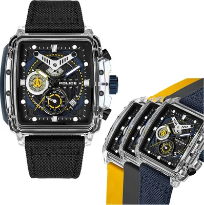 Produktbild von Police Herrenuhr Silikon Armband verschiedenfarbig Armbanduhr UPOC00770X1S