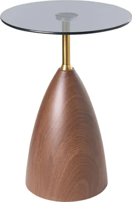 Produktbild von BELIANI Beistelltisch braun /schwarz Metall Platte aus gehärtetem Glas kleiner Couchtisch Ablagetisch glamouröser Stil