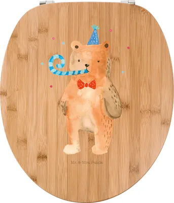 Produktbild von Mr. & Mrs. Panda Klodeckel Bär Geburtstag - Transparent - Geschenk, Toiletten-Sitz, Klobrille, klo deckel, Alles Gute, Teddy, mdf wc sitz, Glückwunsch, Toilettendeckel