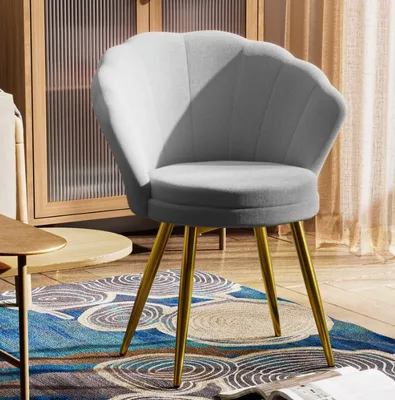 Produktbild von 1er Set Esszimmerstühle aus Samt Esszimmerstuhl Küchenstühle im Vintage Design grau