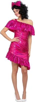 Produktbild von Smiffys - "80s" Glitzer-Kostüm für Damen SM3464 (42-44 EU) (Pink)