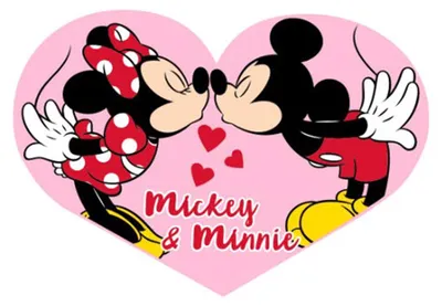 Zdjęcie produktu dla Poduszka dekoracyjna z sercem Myszka Minnie i Myszka Miki poduszka przytulanka