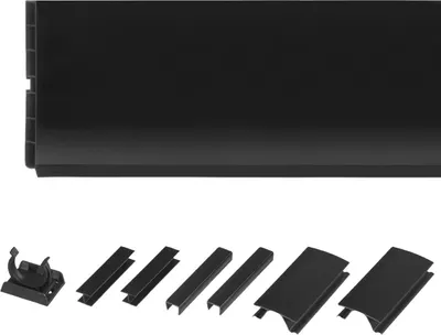 Produktbild von HOLZBRINK 150cm Sockelblende Sockelleiste für Einbauküche 150mm Höhe SCHWARZ Hochglanz - HBK15