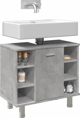 Image de Maison Exclusive - Meuble de salle de bain gris béton 60x32x53,5 cm Matériau dérivé du bois