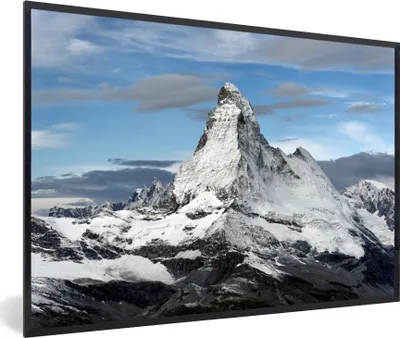 Produktbild von MuchoWow® MuchoWow® Gerahmtes Poster Wolken über dem Matterhorn in der Schweiz 60x40 cm - Poster mit zchwarzem Bilderrahmen - Printing - Wanddeko Schlafzimmer