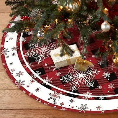 Imagen del producto de Falda para árbol de Navidad, 120 cm, redonda, roja