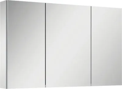 Produktbild von Jungborn Spiegelschrank 1006 x 129 x 618 mm grau 3-türig mit einseitigen Spiegeltüren und Seitenverspiegelung