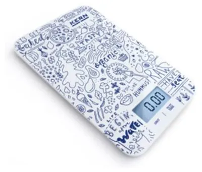 Productafbeelding van KERN & SOHN keukenweegschaal, wit, blauw, acryl, LCD-display, 152 mm, 1 stuk