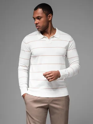 Obrázok produktu pre Ombre Clothing Pánske tričko s dlhým rukávom Kalila bielo-béžová XXL